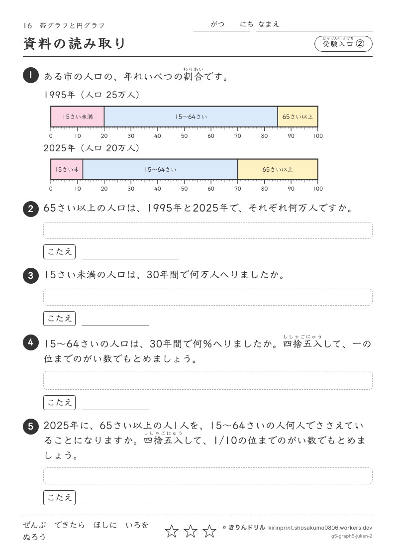 帯グラフと円グラフ 受験入口② 資料の読み取りのプレビュー